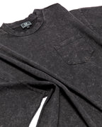 Close-up of heavyweight 7.5 oz cotton fabric and acid-washed cotton texture on KROMANOX SPC012 Bloom Trace T-shirt